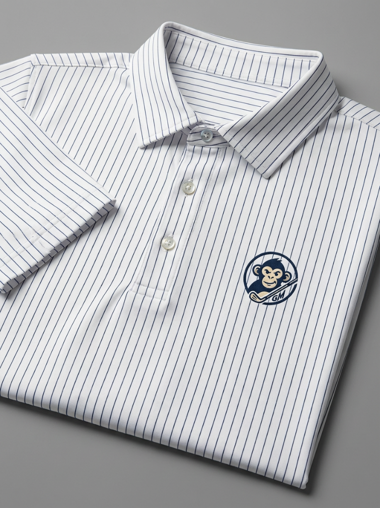 White Pinstripe Polo